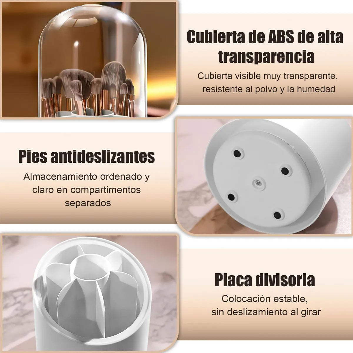 Organizador brochas de maquillaje 360