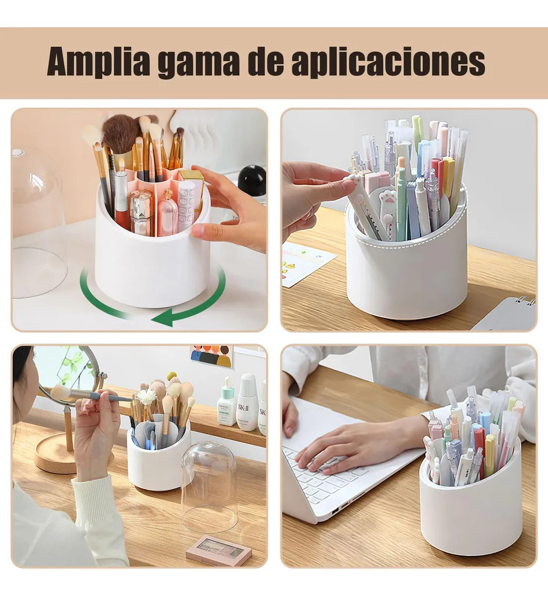 Organizador brochas de maquillaje 360